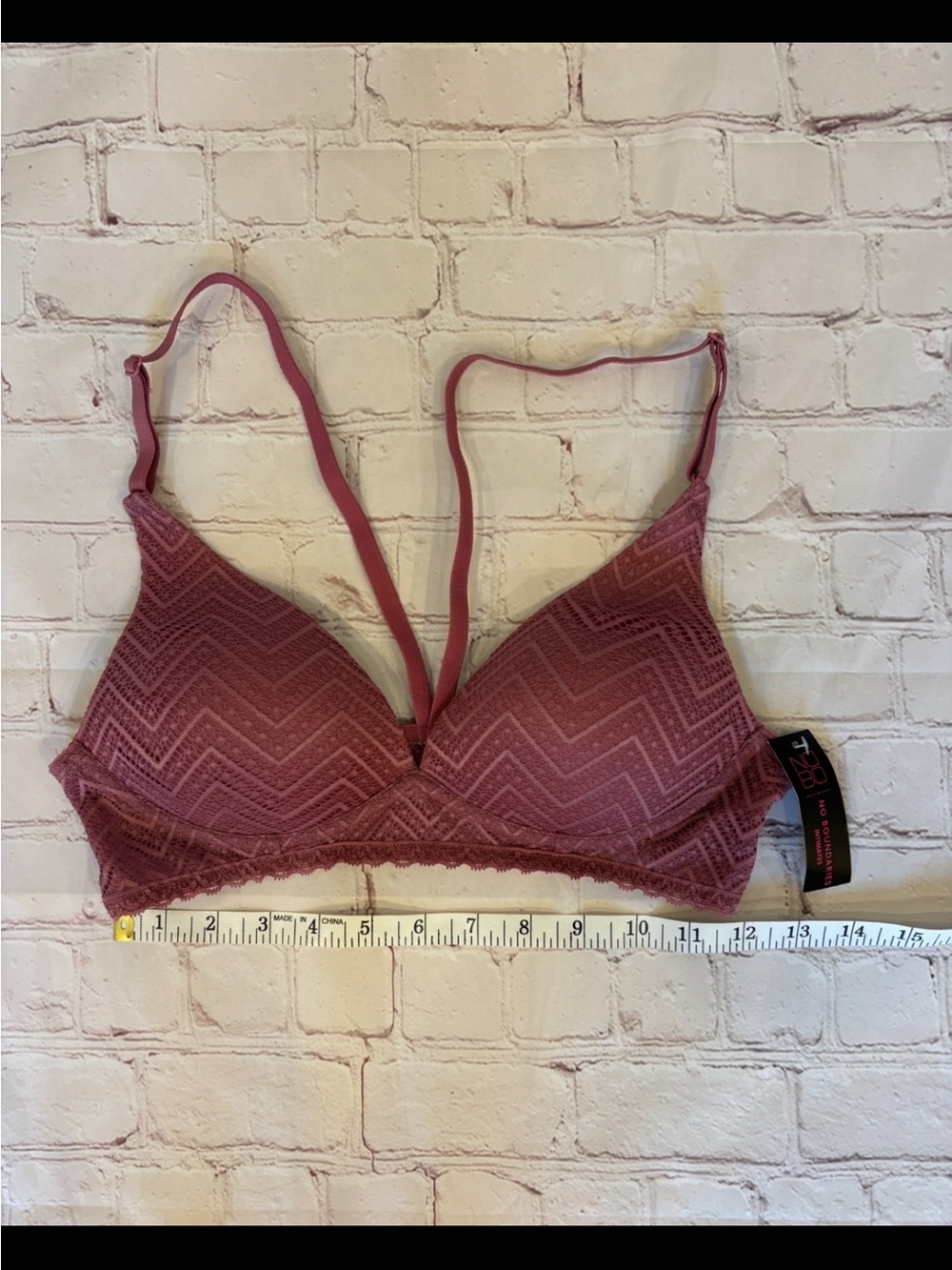 Dusty Rose Lace-Trim Wireless Bra